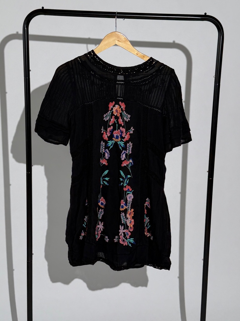 Free people embroidered mini dress size small